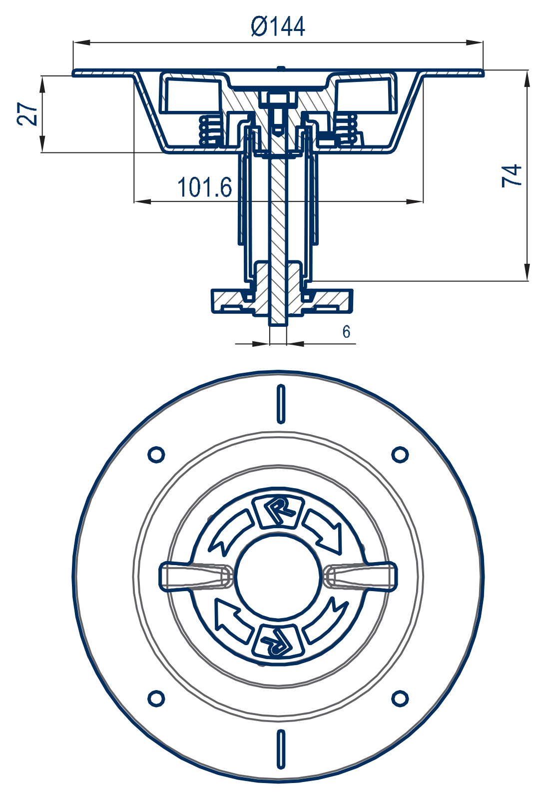 INSIDE OPENING DEVICE ULISES - Technical drawing