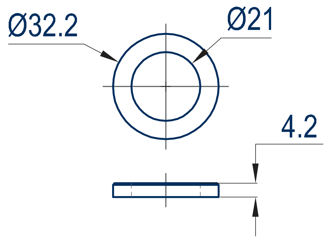 NYLON RING - Technical drawing