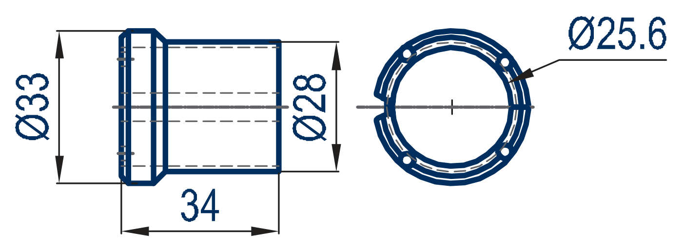 NYLON BUSH - Technical drawing