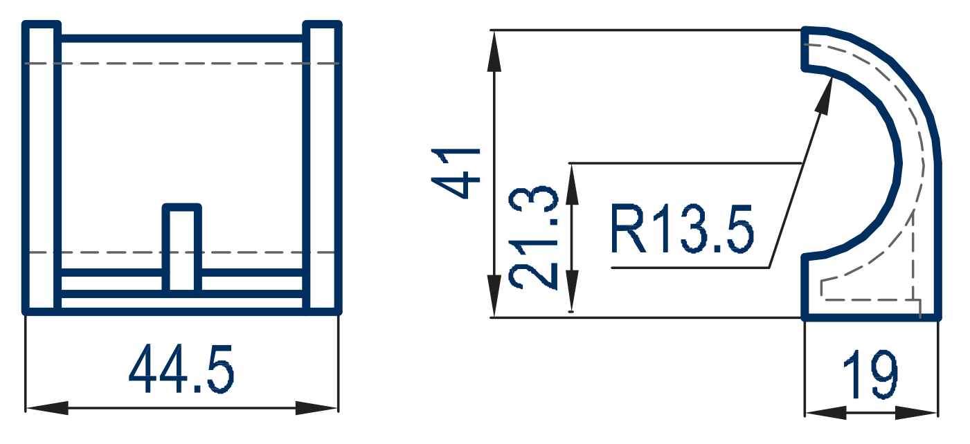HALF NYLON BUSH - Technical drawing