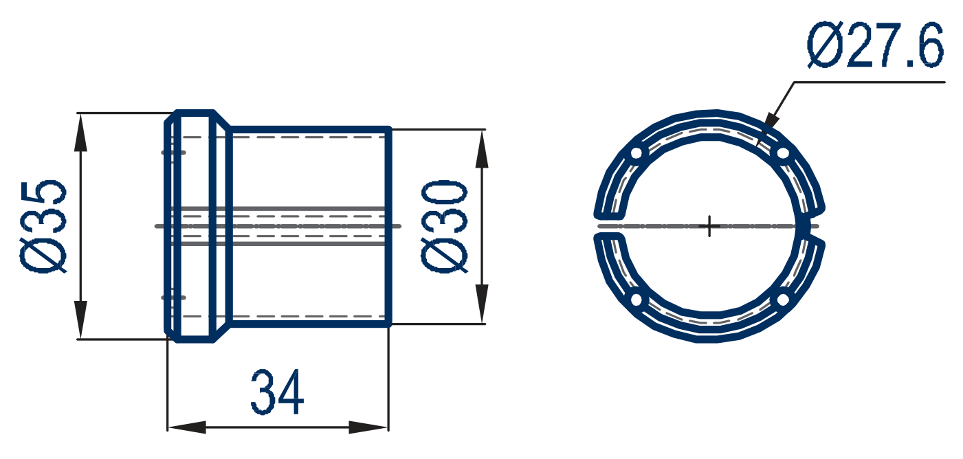 NYLON BUSH - Technical drawing