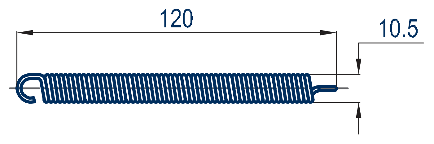 HANDLE SPRING - Technical drawing