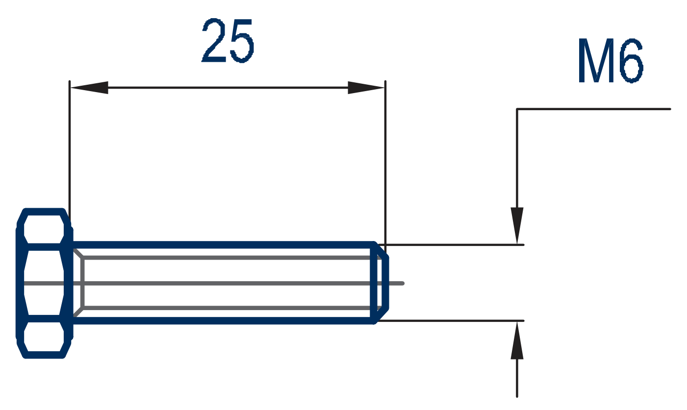 PUSH-BUTTON SCREW - Technical drawing