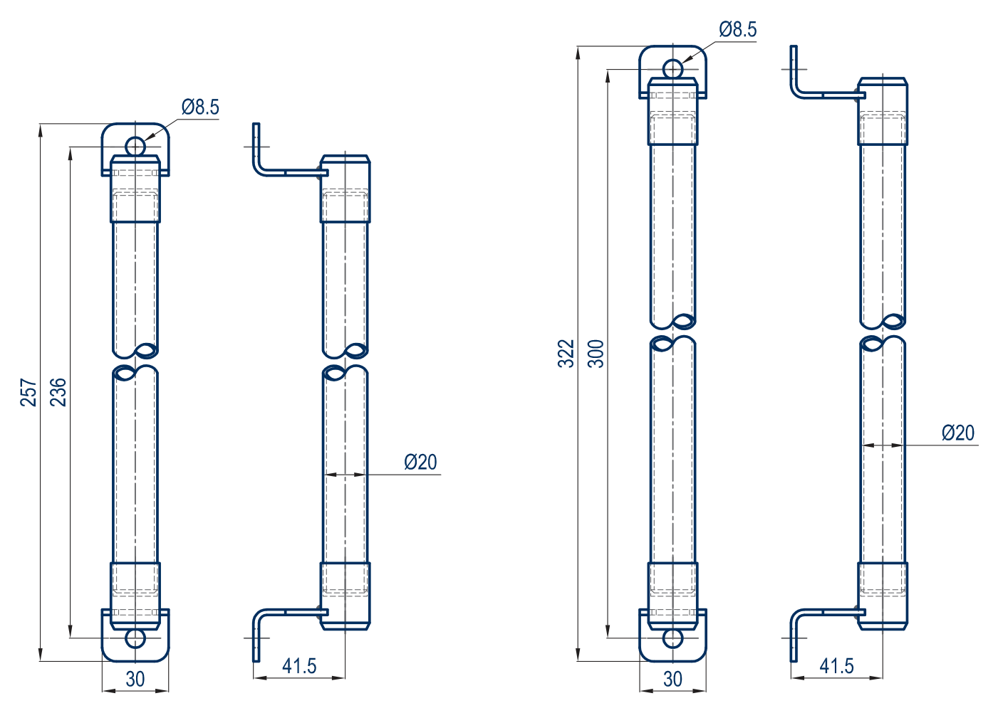 EXTERNAL HANDLE - Technical drawing